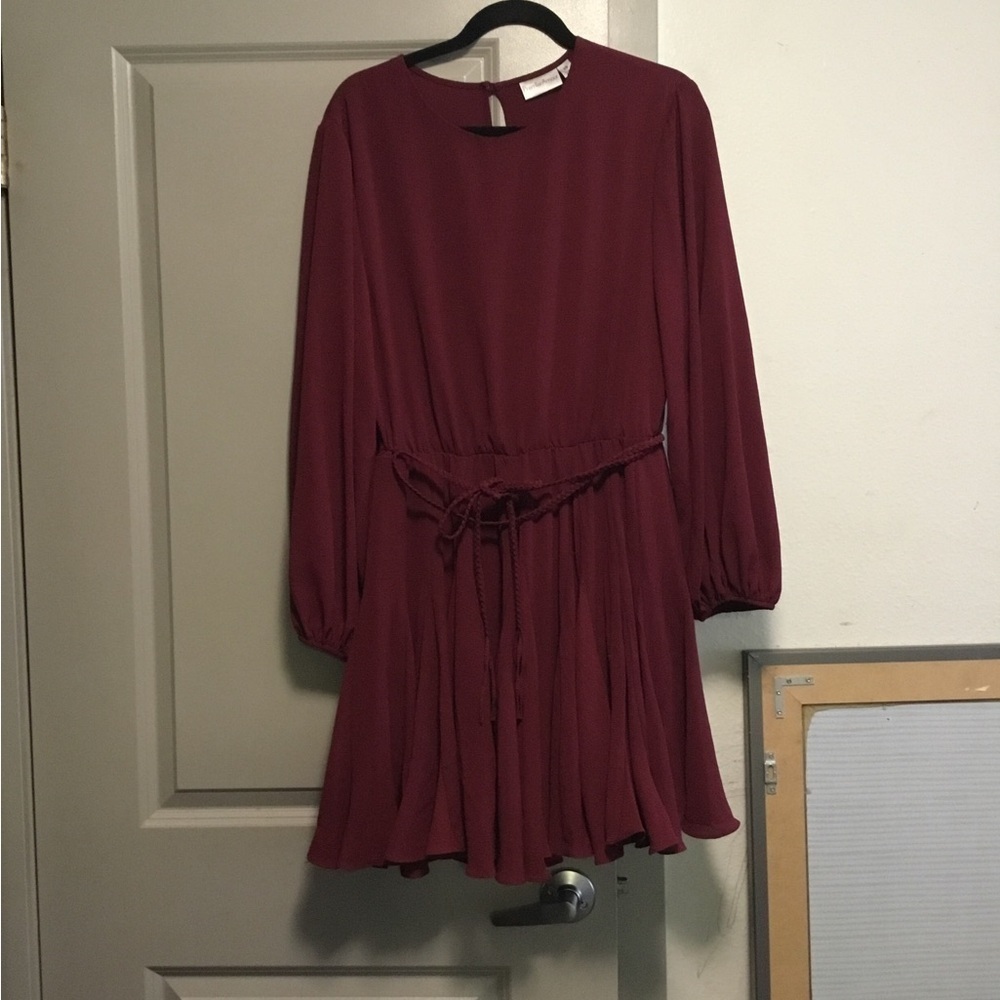 Premier Amour Burgundy Long Sleeve Dress - Picture 1 of 3